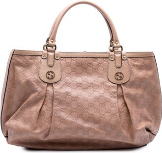 Gucci Pre-owned Womens Sukey Tote Gg Monogram - Tan Leather - One Size