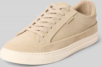 Poelman Sneaker aus Leder mit Label-Detail in Sand, Gr&ouml;&szlig;e 40
