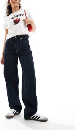Weekday Rail mid waist baggy fit jeans in blue rinse