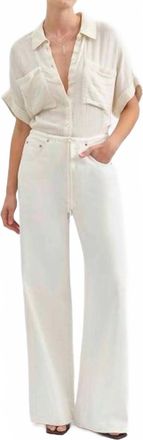 Daze Madison Mid Rise Wide Leg Jeans In Milkshake