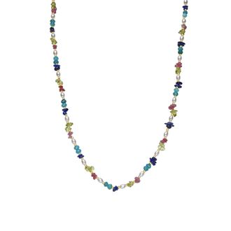 Luxenter ketting afgewerkt in 18k geelgoud en Multicolor Natural Stone - Onisu