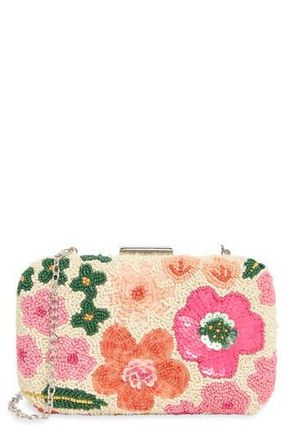 Collection XIIX Beaded Floral Minaudiere in Ivory Multi at Nordstrom Rack