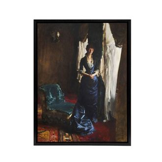 Artery8 Madame Paul Escudier Portrait Sargent Framed Canvas Wall Art Print | Size: W24 x H32