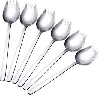 OEM Cuchara/tenedor 2 En 1 De Acero Inoxidable, Mango De 18,5 Cm De Largo, Tenedor Para Ensalada/cuchara Para Postre (plateado)