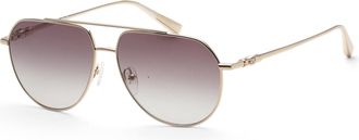 Longchamp Womens 57mm Gold Sunglasses