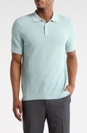 14th & Union Textured Cotton Polo Sweater in Blue Cloud at Nordstrom Rack, Size Xx-Large