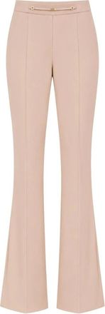 Elisabetta Franchi Broeken, Dames, Beige, M, Polyester, Flared Broeken