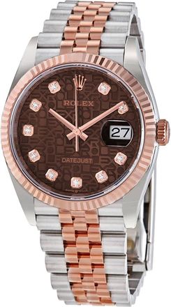 Rolex Datejust 36 Automatic Chocolate Jubilee Diamond Dial Mens Oyster Watch 126231CHJDJ