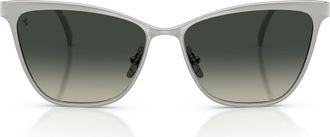Ferrari 56mm Cat Eye Sunglasses in Silver Matte /Grey Crystal at Nordstrom