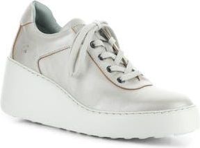 FLY London Dipo Wedge Sneaker in 005 Silver Dublin at Nordstrom Rack, Size 10-10.5Us / 41Eu