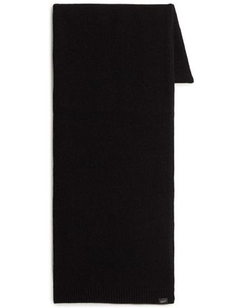 Woolrich mini logo-tag knitted scarf - men - Polyamide/Virgin Wool - One Size - Black