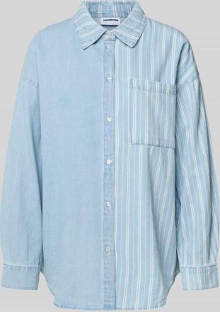 Noisy May Oversized Jeansbluse mit Brusttasche Modell KATRI in Jeansblau, Gr&ouml;&szlig;e XL