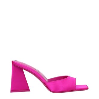The Attico Pink Satin Stiletto Heel Womens Sandals