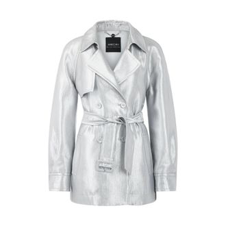 Marc Cain Lichtgewicht outdoorjack met glans - Dames - Mantels - Grijs - Maat: S Viscose