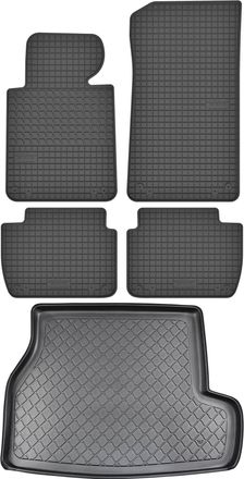 OEM Bmw Serie 3 E46 Familiar De 1998-2005, Juego - Alfombrillas De Goma Para Coche + Alfombrilla Para Maletero
