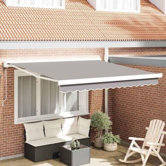 vidaXL Vidaxl - Toldo Retr&aacute;ctil Manual Gris Claro 350 X 250 Cm Tela, Metal