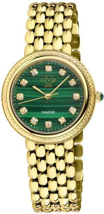Gevril Group Arezzo Quartz Diamond Green Dial Ladies Watch 13302B