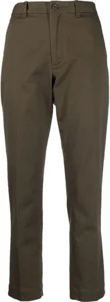 Polo Ralph Lauren high-waisted slim-fit trousers - women - Cotton/Spandex/Elastane - 14 - Green