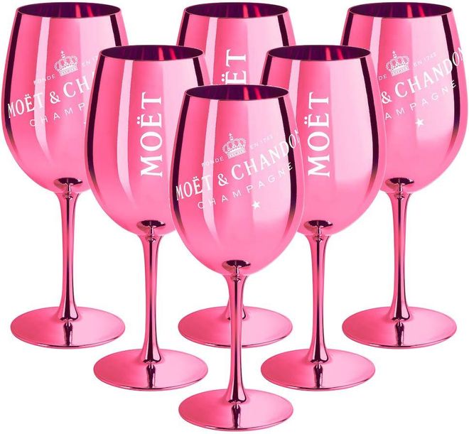 Moët & Chandon 6 x Moet & Chandon Champagnerglas Pink (Limited Edition) Ibiza Imperial Glas Rose Champagner-Glas Dunkelpink Gläser (6 Stück) ab 129,99 €