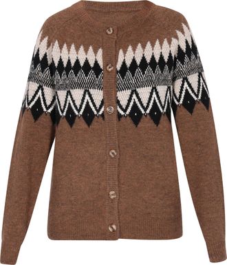 Usha Vest Dames Camel Veelkleurig