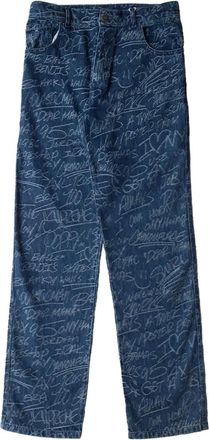 Sky High Farm KS Blue jeans met graffiti-print - Blauw