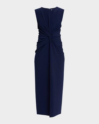 Prabal Gurung Sleeveless Twist-Front Bodycon Midi Dress