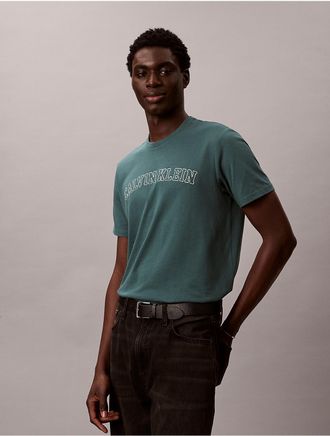 Calvin Klein Mens Varsity Logo Graphic Classic T-Shirt - Medium Green - 2XL