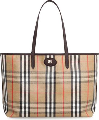 Burberry Shopping Bags, female, Beige, ONE SIZE, Highlands Media Tote Bag