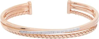 Meshmerise 18K Rose Gold Plated 0.15 Ct. Tw. Diamond Mesh Bangle