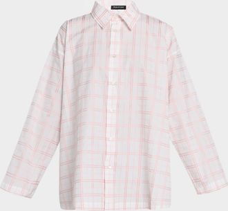 Eskandar A-Line Plaid Cotton Shirt