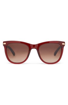 Toms Victoria 53mm Square Sunglasses in Rosewood Crystal/Shiny Gold at Nordstrom
