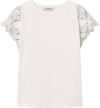 Twin-Set T-shirt Larisa con maniche in pizzo - Rosa