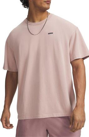 Under Armour Heavyweight Oversized Washed T-Shirt in Bashful Pink/black at Nordstrom, Size Xxx-Large