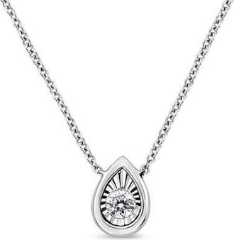 House of Brilliance 10K White Gold 1/10 ctw Miracle Set Round-Cut Diamond Mixed Shape in Pear Shape at Nordstrom