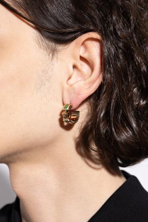 Versace Brass Earrings, Mens, Gold