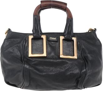 Chlo&eacute; Ethel Handbag Leather Black Leather Handbag (Pre-Owned)