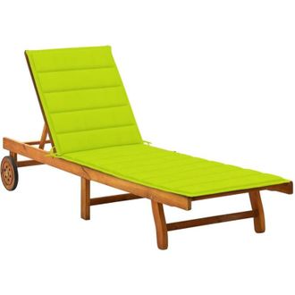 vidaXL Vidaxl - Lettino Prendisole da Giardino con Cuscino Massello di Acacia