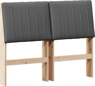 vidaXL Upholstered Headboard Dark Grey 120 cm Solid Pine Wood vidaXL