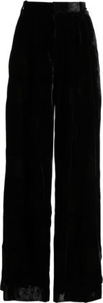 Uma Wang pleated velvet trousers - women - Silk/Viscose - S - Black