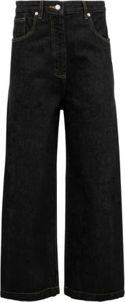 STUDIO NICHOLSON Gebogen Been Denim Jeans - Dames - Loose Fit Jeans - Zwart - 2XS - Denim - Jeans