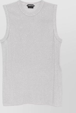 Tom Ford sequined crew neck sleeveless ribbed top