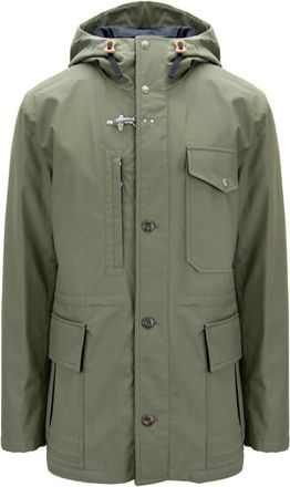 Fay Heren Knopen Capuchonjas - Heren - Parka Jassen - Groen - XL - Katoen - Jassen