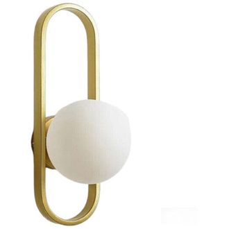 Trade Shop TrAdE Shop Traesio - Applique Da Parete Minimalista Lampada Da Muro In Metallo Bronzo Con Sfera Vetro G9 Aq47
