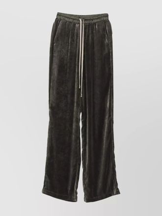 Rick Owens velvet drawstring trousers featuring pockets