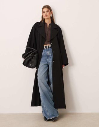 Asos Trench oversize nero voluminoso