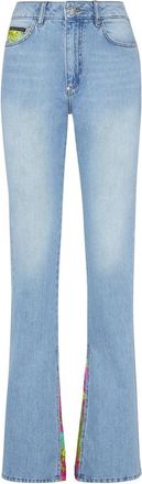 Philipp Plein Jeans Flare Fit NEW Baroque - Dames - Flared Jeans - Blauw - W27 - Katoen - Jeans