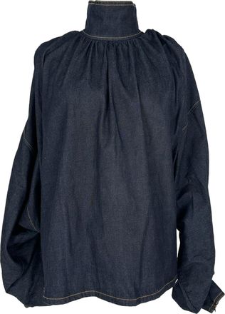 Zimmermann IIlustration Denim Blouse in Blue Cotton