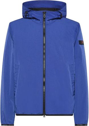 Peuterey Blauwe winddichte jas voor mannen - Heren - Zomerjassen - Blauw - S - Nylon - Jassen