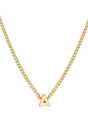 Brook & York Kira Mini Initial Pendant Necklace in Gold A at Nordstrom