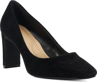 Dune London Ladies Arriving Wide Fit High Block Heel Court Shoes Size UK 6 Suede Black